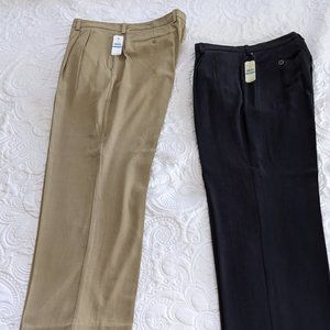 TOMMY BAHAMA GRAYSTON SILK RAYON PLEATED PANTS TAN - 36 X 32 - NWT